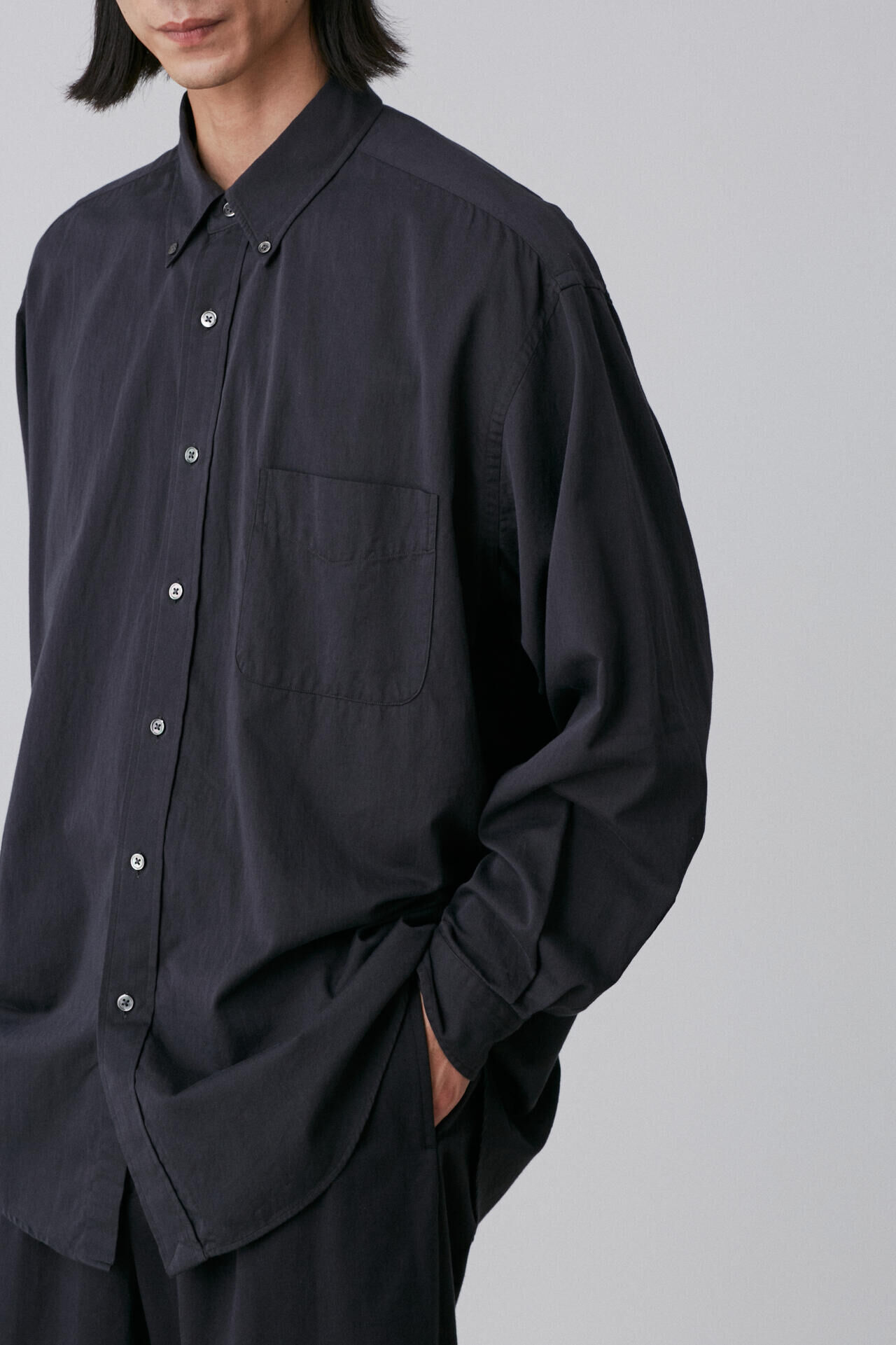 YLEVE 「Ｙ / ORGANIC COTTON WASHER SATIN SHIRT」|シャツ・ブラウス|