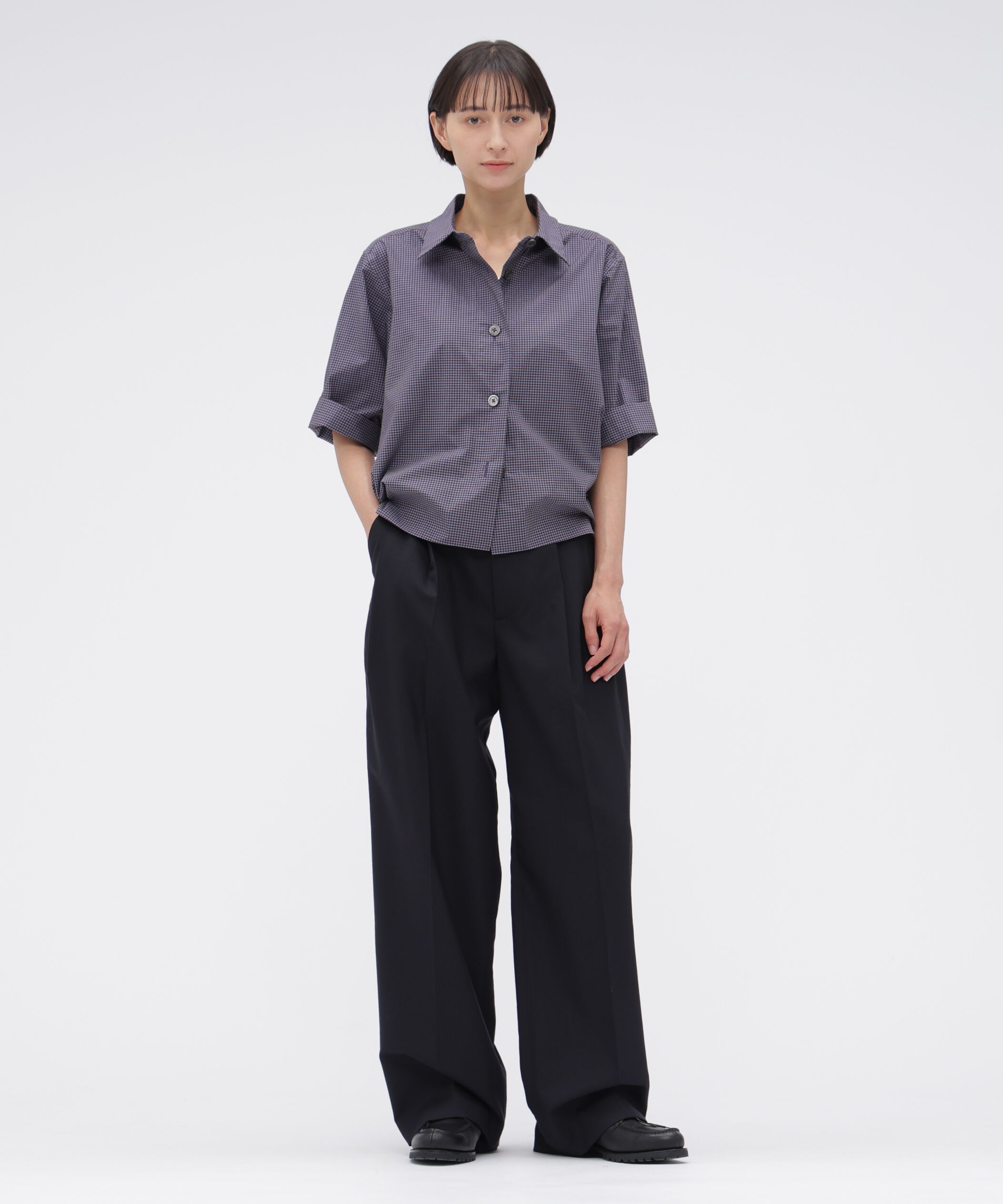  「COTTON LINEN GINGHAM SHIRT」|シャツ・ブラウス|