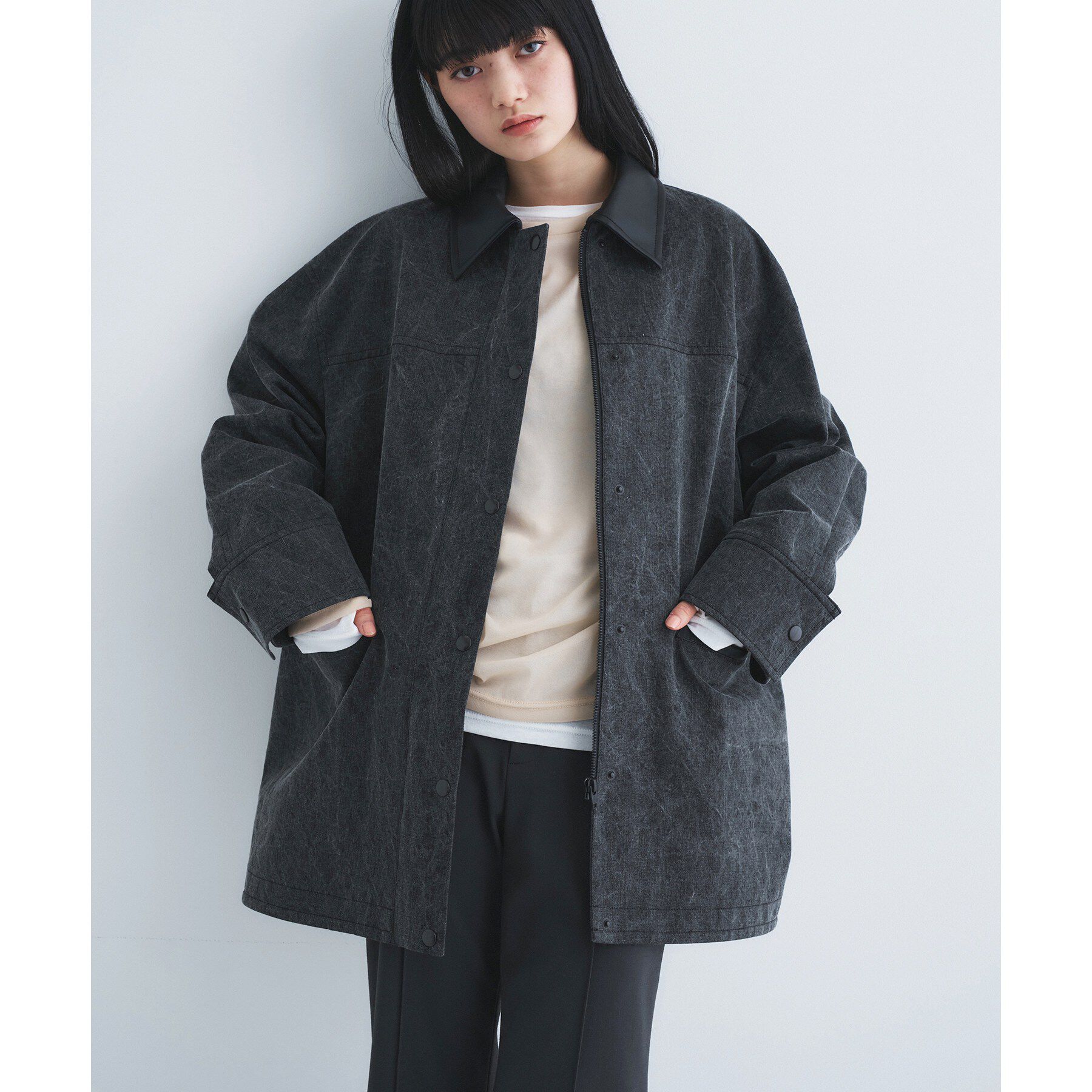 CODE A「pigment denim coverall」|ステンカラーコート|スミクロ(018)