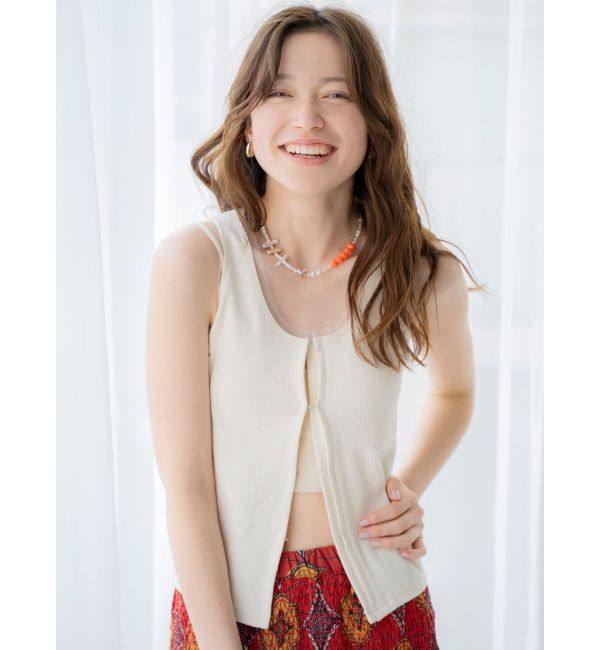Ungrid「チュールコンビノースリデザイントップス」|Tシャツ・カットソー|