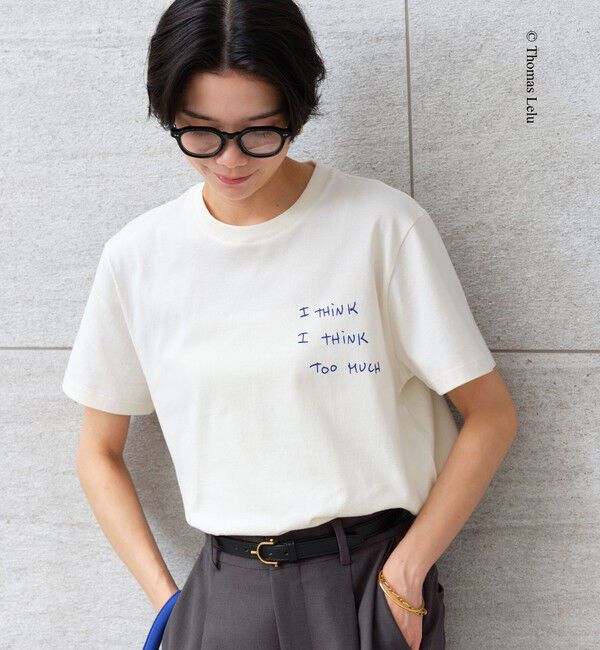 UNITED ARROWS green label relaxing「【別注】＜Thomas Lelu＞サインアート 半袖 Tシャツ カットソー」|Tシャツ・カットソー|OFF WHITE
