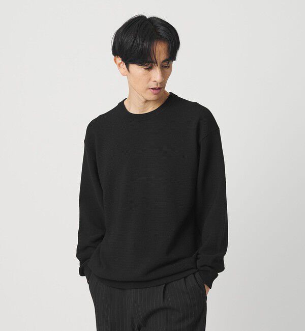 BEAUTY&YOUTH UNITED ARROWS「パール ステッチ フォルム クルーネック ニット ウォシャブル」|ニット・セーター|
