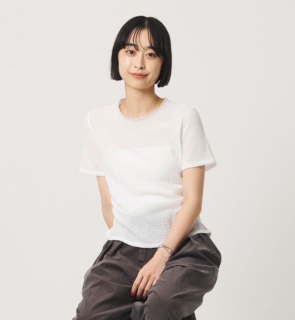 BEAUTY&YOUTH UNITED ARROWS「ベロア パイピング ギャザー カットソー」|Tシャツ・カットソー|