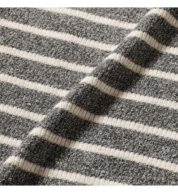 BEAMS PLUS「【別注】Healthknit / Honeycomb Thermal Henry Neck T-shirt Horizontal Stripe」|Tシャツ・カットソー|