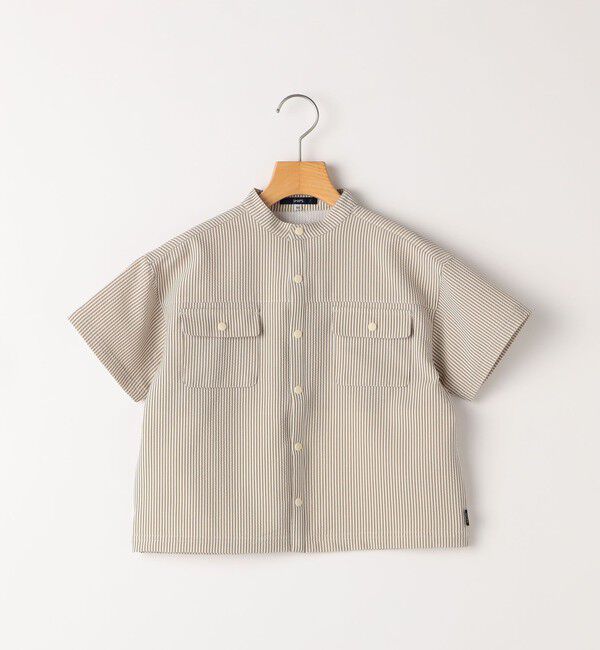 SHIPS KIDS「SHIPS KIDS:100～130cm /〈UVカット/吸水速乾〉ドライタッチ ストライプ シャツ」|シャツ・ブラウス|