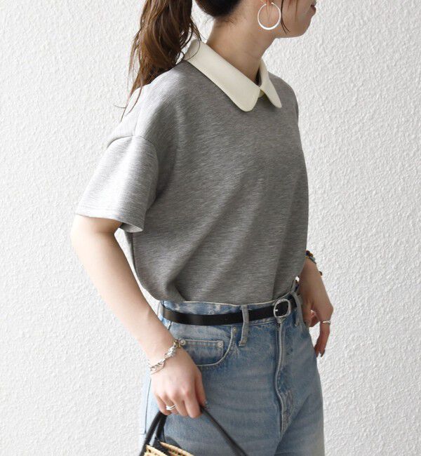 SHIPS any「《追加予約》SHIPS any:〈洗濯機可能〉バイカラー ショートスリーブ プルオーバー」|Tシャツ・カットソー|