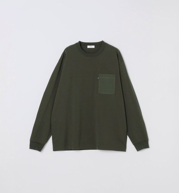 SHIPS any「【WEB限定】SHIPS any:〈撥水加工〉リラックス ナイロンポケット クルーネック Tシャツ(ロンT)◆」|Tシャツ・カットソー|