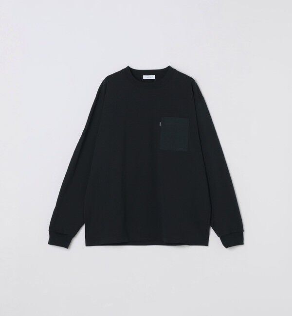 SHIPS any「【WEB限定】SHIPS any:〈撥水加工〉リラックス ナイロンポケット クルーネック Tシャツ(ロンT)◆」|Tシャツ・カットソー|