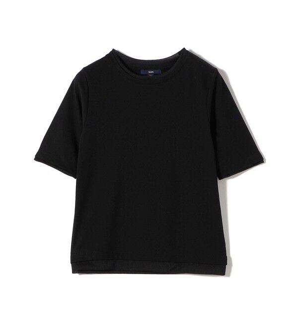 SHIPS for women「コットン キュプラ シアー コンビ TEE」|Tシャツ・カットソー|ブラック
