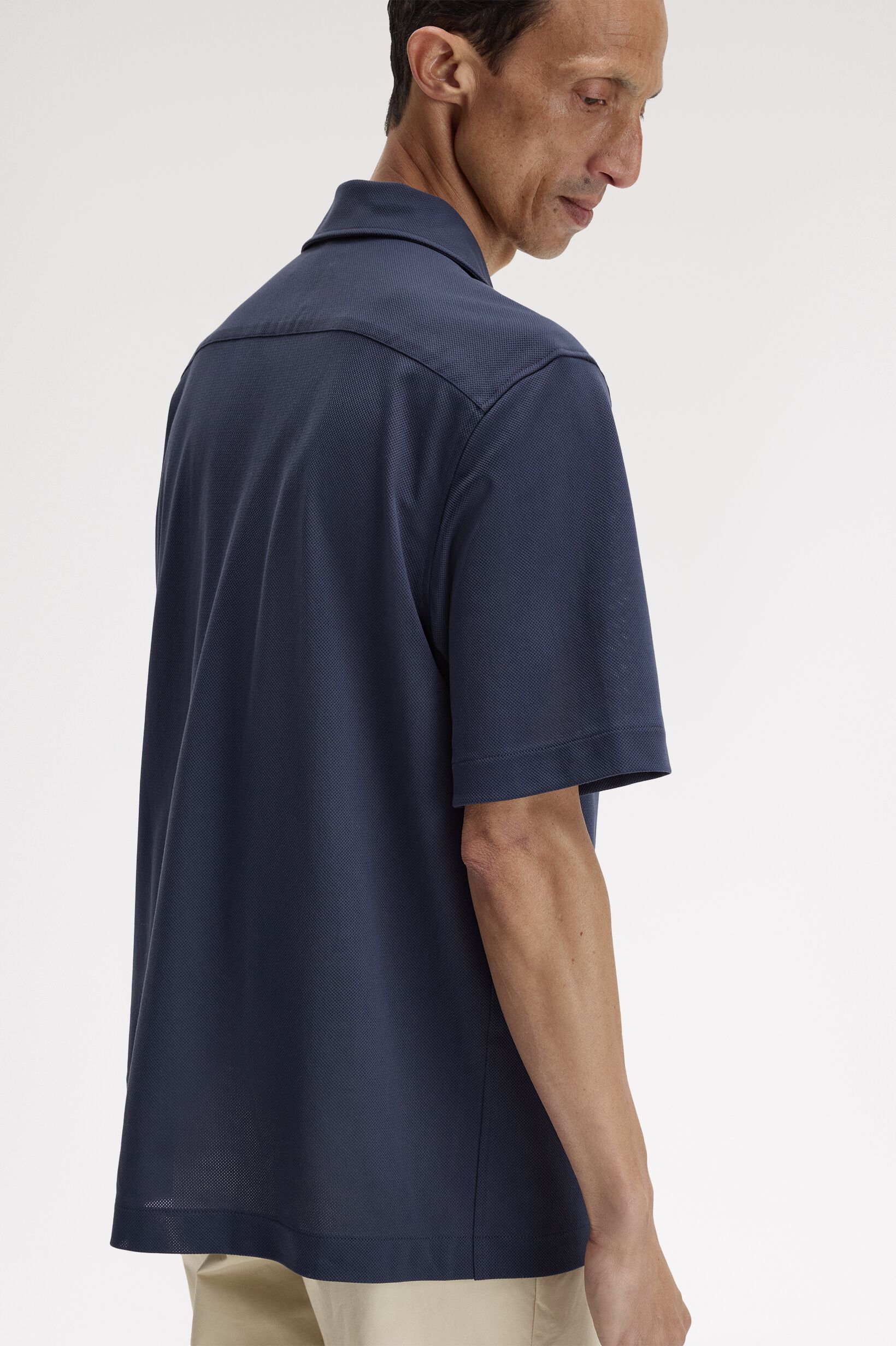 Compress Mesh Revere Collar Shirt／メッシュオープンカラーシャツ