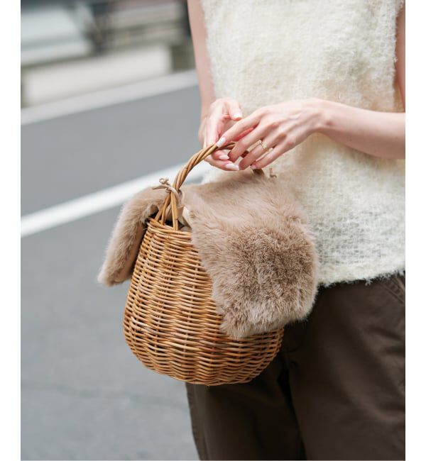 SLOBE IENA「《予約》BAGMATI/バグマティ SLOBE別注 ファーカゴバッグ」|かごバッグ|