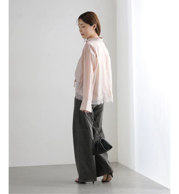  「《予約》【洗える】レーストリミングシャツ」|シャツ・ブラウス|