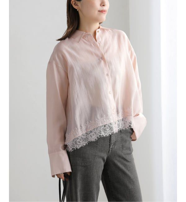  「《予約》【洗える】レーストリミングシャツ」|シャツ・ブラウス|