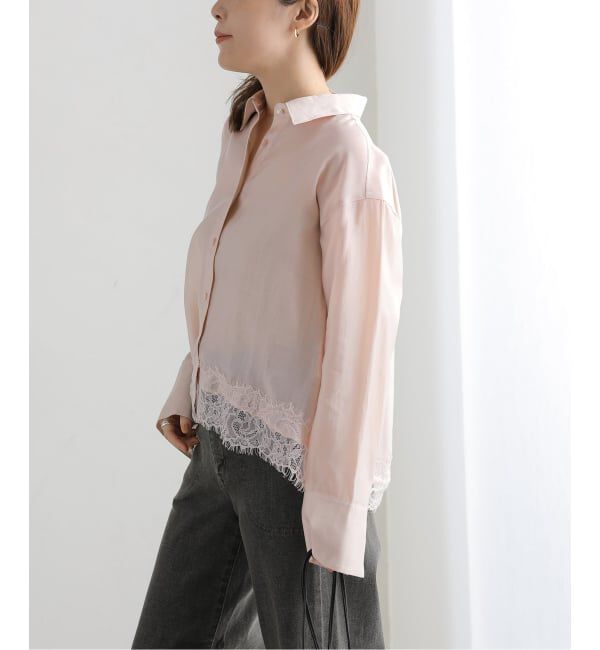  「《予約》【洗える】レーストリミングシャツ」|シャツ・ブラウス|