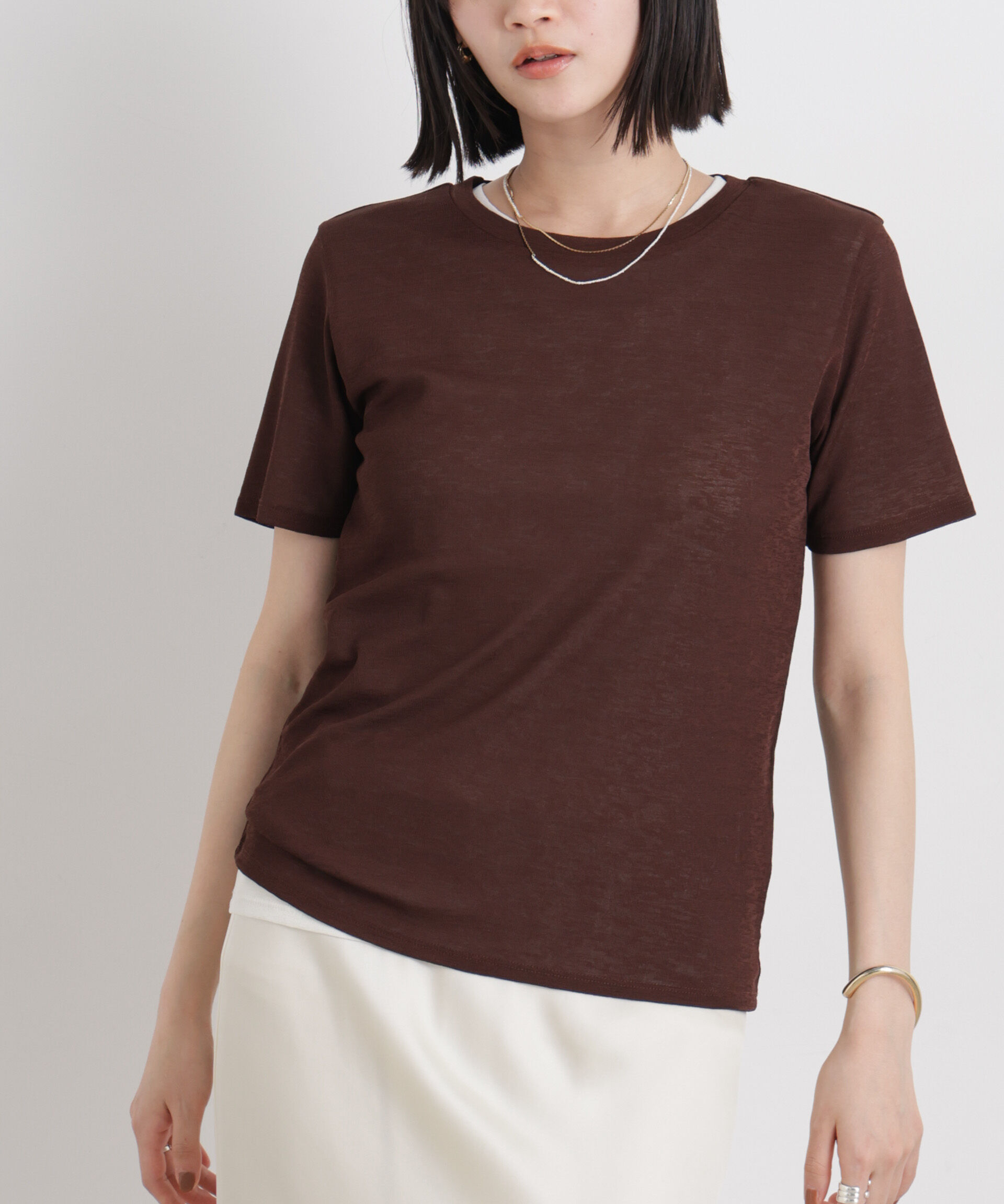 NANO universe「スラブシアー半袖Tシャツ」|Tシャツ・カットソー|