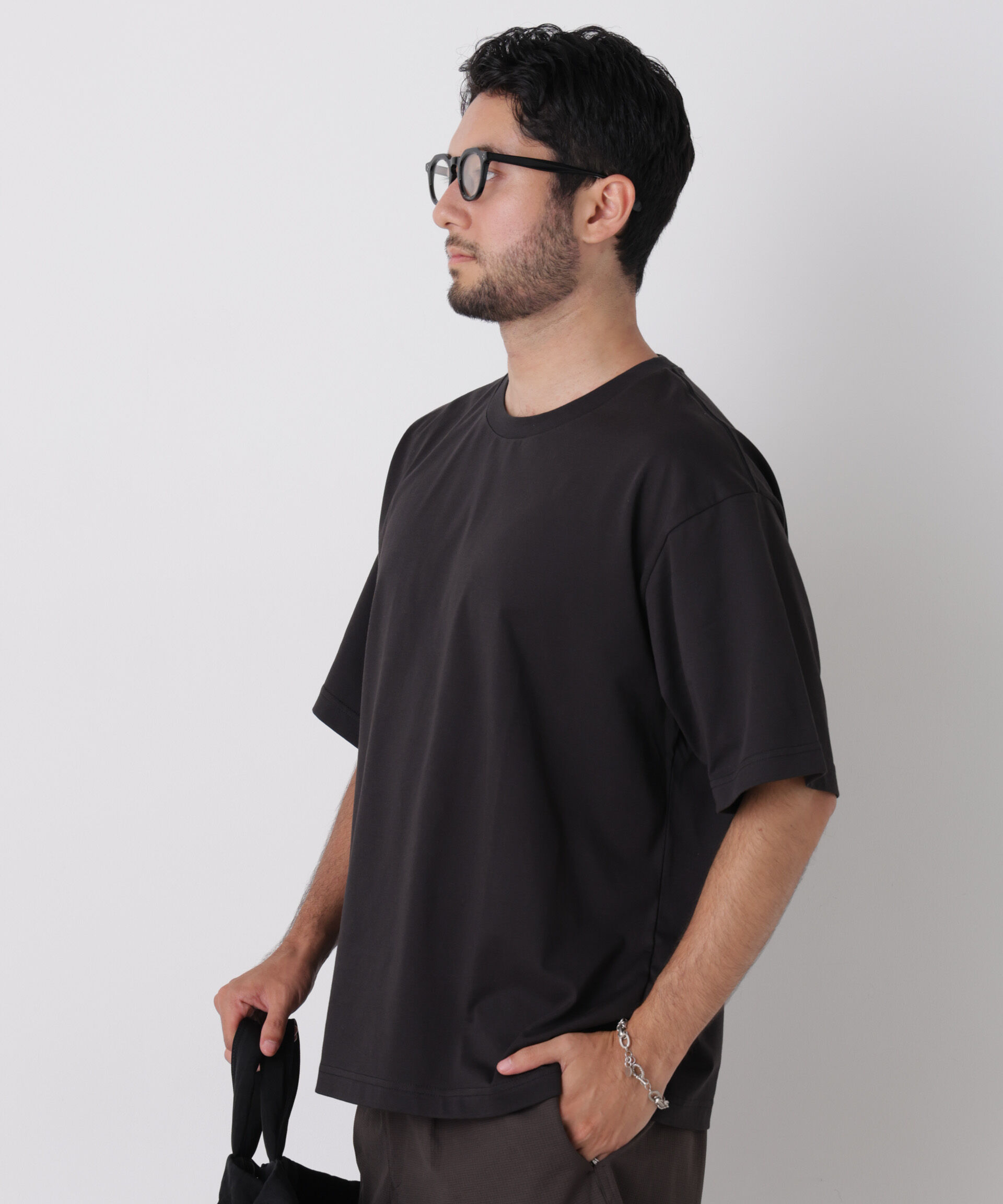 NANO universe「WEB限定/USAコットン&times;COOLMAX(R)ワイドTシャツ 半袖」|Tシャツ・カットソー|