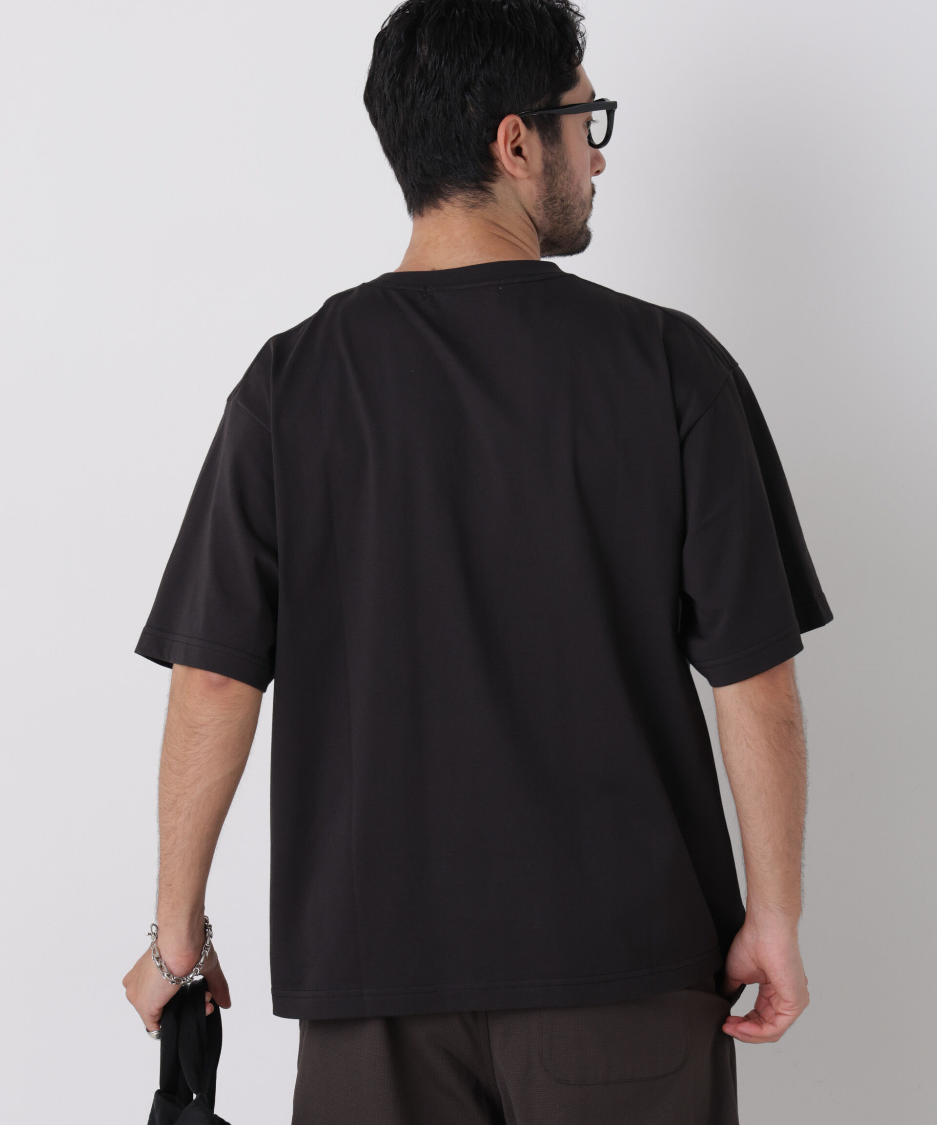NANO universe「WEB限定/USAコットン&times;COOLMAX(R)ワイドTシャツ 半袖」|Tシャツ・カットソー|