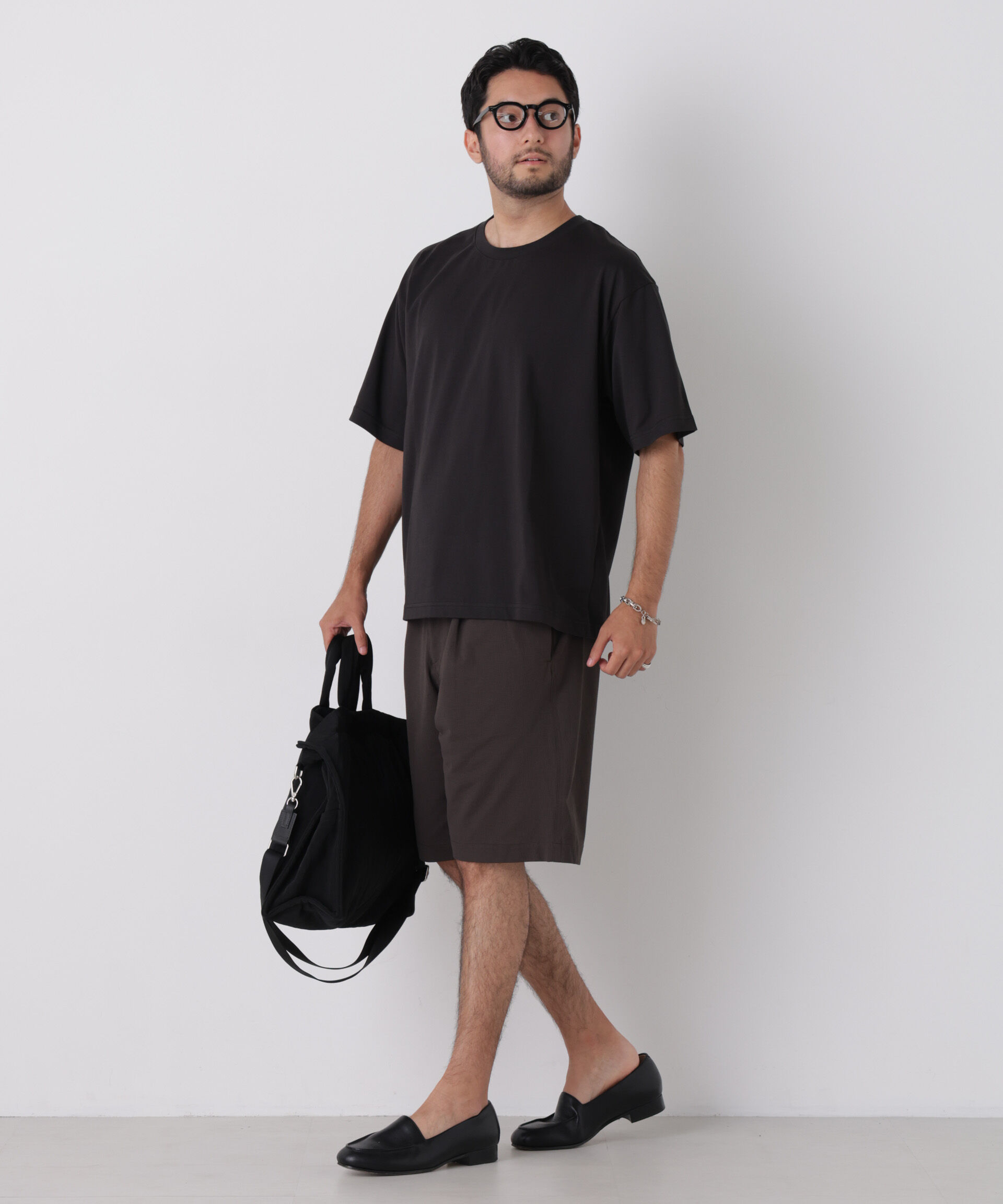 NANO universe「WEB限定/USAコットン&times;COOLMAX(R)ワイドTシャツ 半袖」|Tシャツ・カットソー|