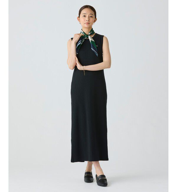 LACOSTE「ノースリーブ ロングリブニットドレス / リブニットワンピース」|ワンピース|