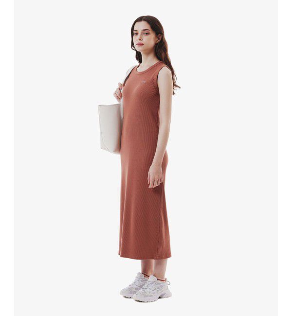 LACOSTE「ノースリーブ ロングリブニットドレス / リブニットワンピース」|ワンピース|