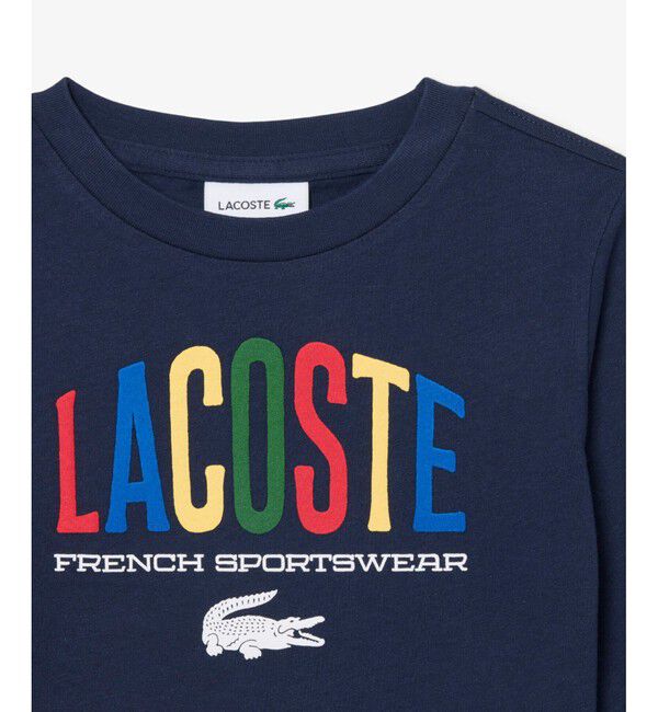 LACOSTE「【EC限定】BOYSマルチカラーブランドネームロゴ長袖Tシャツ」|Tシャツ・カットソー|
