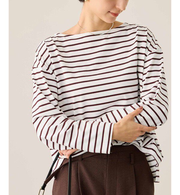 Rope&rsquo;Picnic「ボックスシルエットボーダーカットソー」|Tシャツ・カットソー|ブラウン系(22)