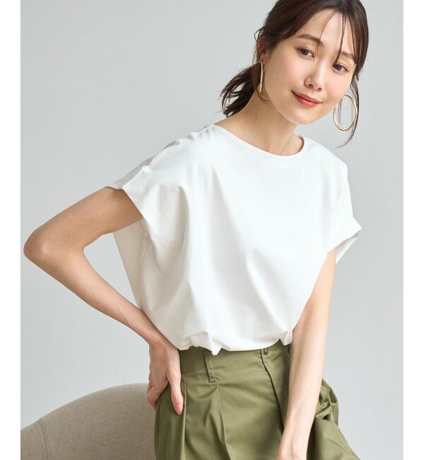 Rope&rsquo;Picnic「【ベストヒット】二の腕すっきり見えカットトップス/UV・接触冷感・吸水速乾」|Tシャツ・カットソー|