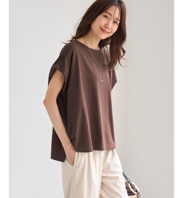 Rope&rsquo;Picnic「【ベストヒット】二の腕すっきり見えカットトップス/UV・接触冷感・吸水速乾」|Tシャツ・カットソー|