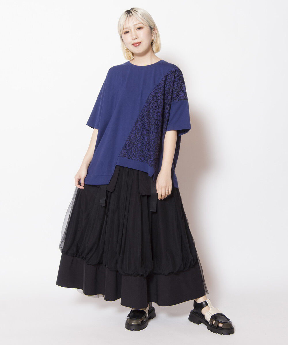 「レース切替Tシャツ」|Tシャツ・カットソー|