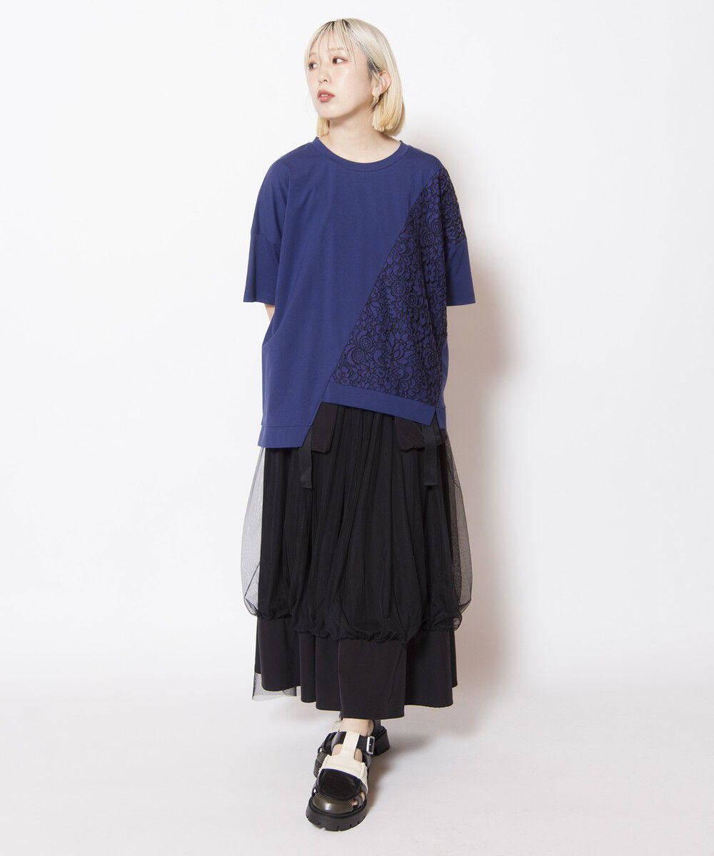  「レース切替Tシャツ」|Tシャツ・カットソー|