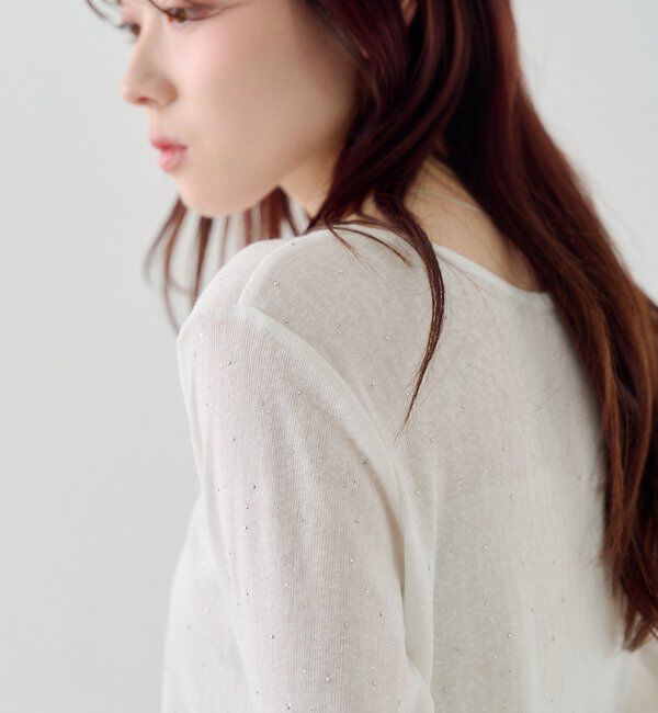  「【4色展開/前後2WAY】ラインストーンシアーカットソー」|Tシャツ・カットソー|