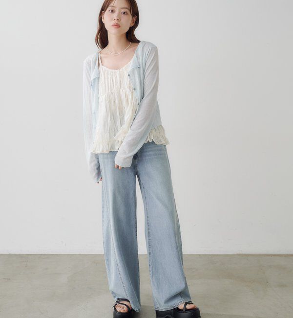  「【4色展開/前後2WAY】ラインストーンシアーカットソー」|Tシャツ・カットソー|