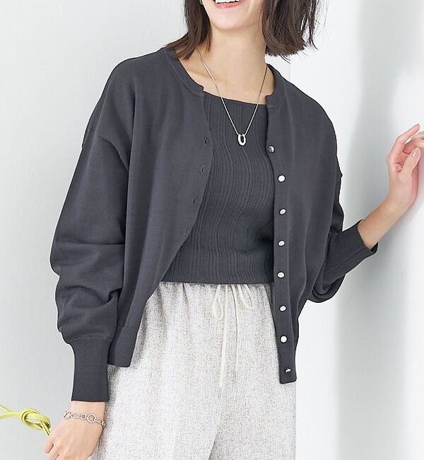 abahouse mavie「【アンサンブル対応】麻タッチリブスクエアネックプルオーバー」|ニット・セーター|