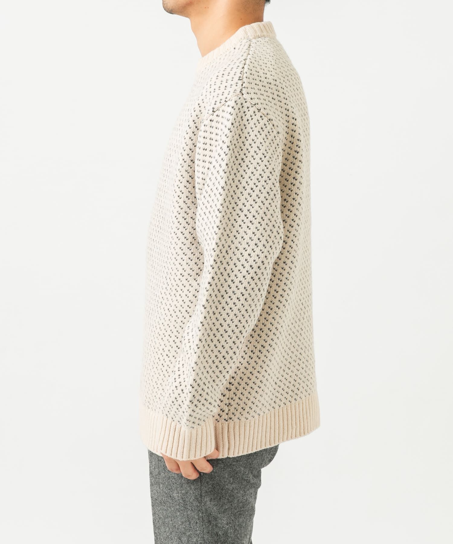 URBAN RESEARCH ROSSO「『XLサイズあり』バーズアイ柄クルーネックニット」|ニット・セーター|