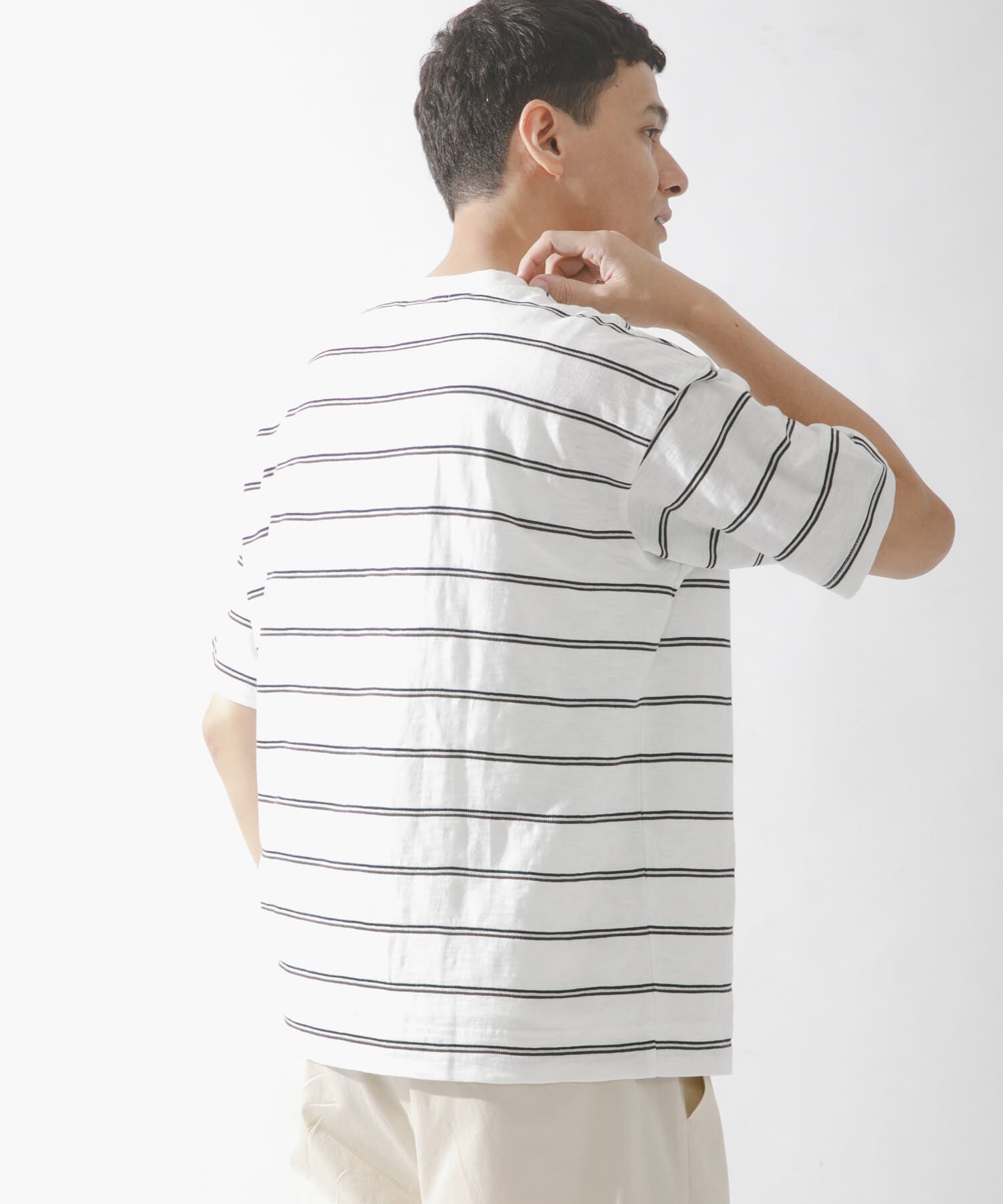 Sonny Label 「スラブ天竺ボーダーショートスリーブTシャツ」|Tシャツ・カットソー|