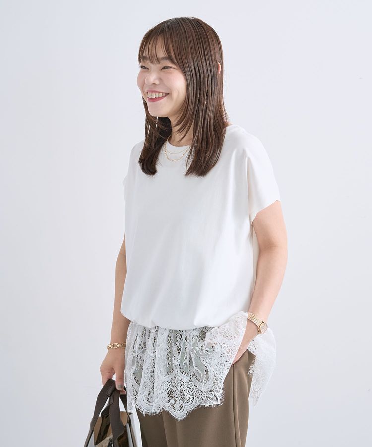 Green Parks「レースドッキングフレンチプルオーバー」|Tシャツ・カットソー|