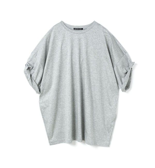 mizuiro ind「mizuiro ind ロールアップスリーブワイドT」|Tシャツ・カットソー|ライトグレー