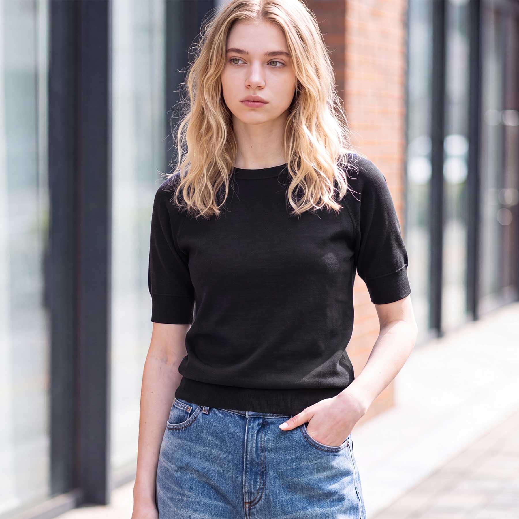 DRESSTERIOR「ラグランハーフスリーブプルオーバー」|Tシャツ・カットソー|