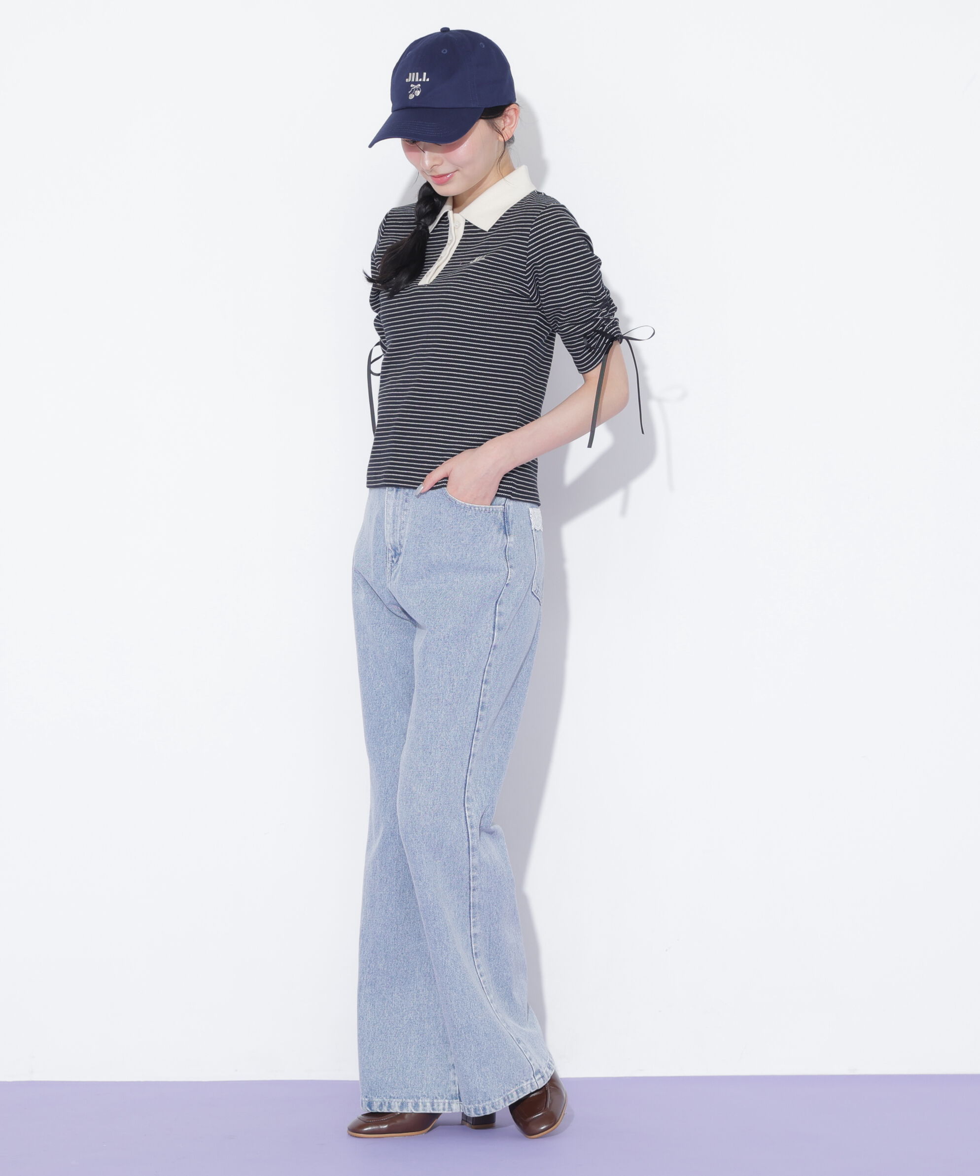 「ワッフルポロトップス」|Tシャツ・カットソー|