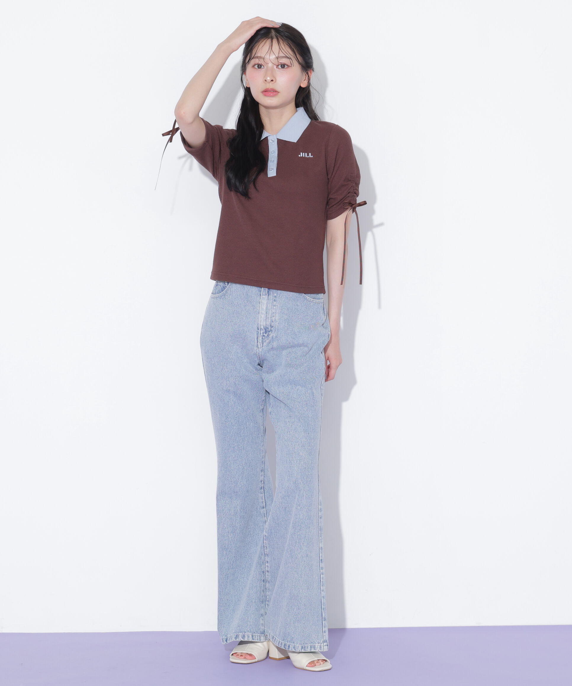  「ワッフルポロトップス」|Tシャツ・カットソー|