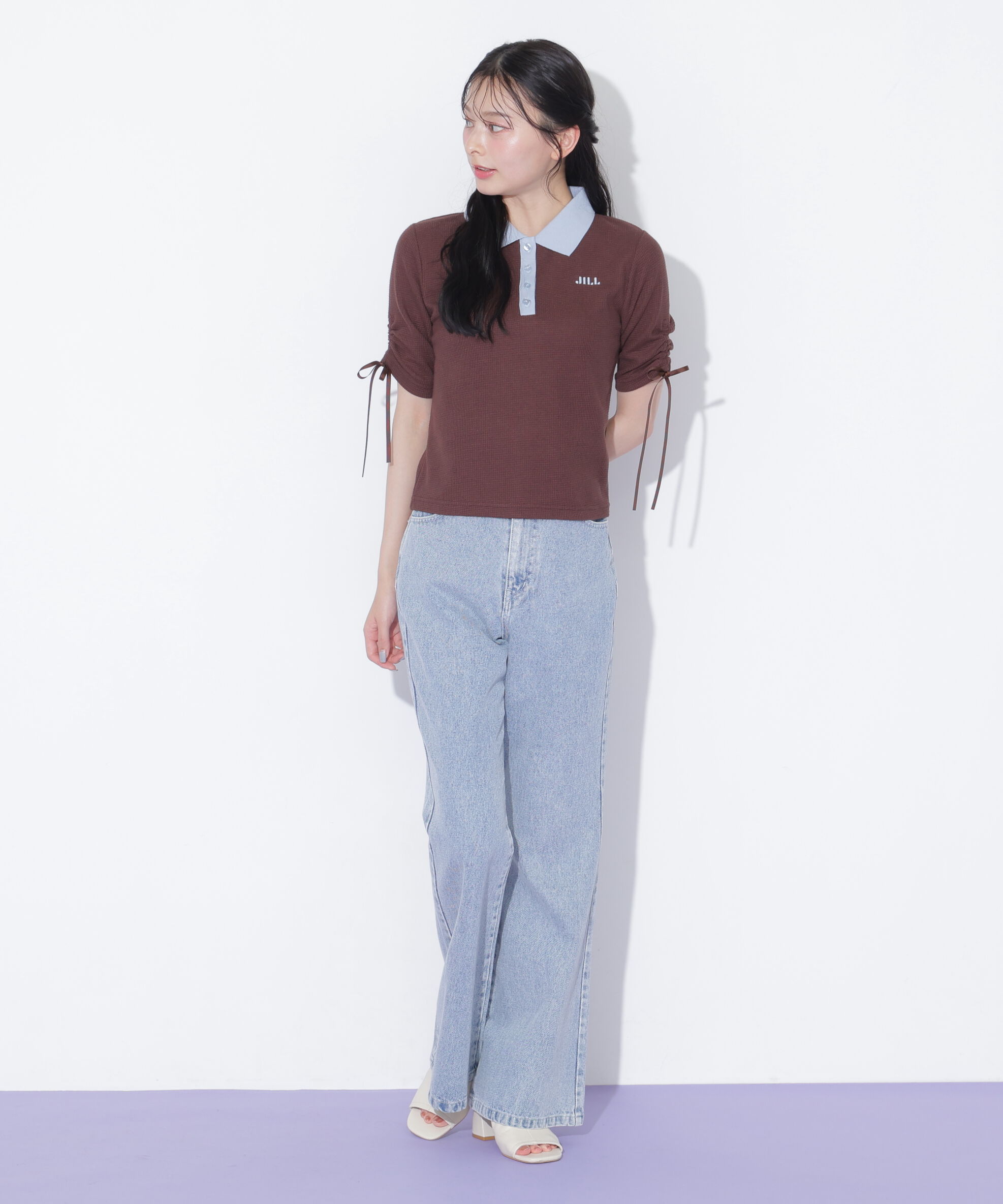  「ワッフルポロトップス」|Tシャツ・カットソー|
