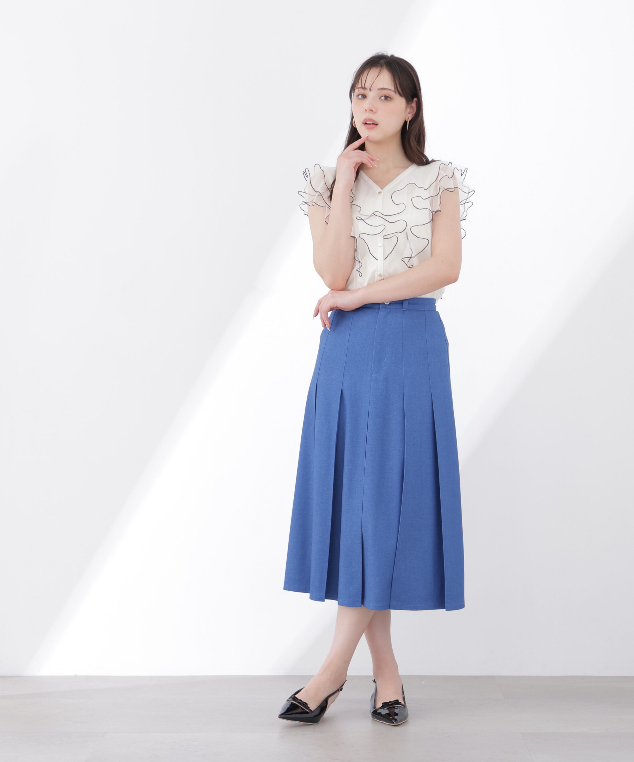 PROPORTION BODY DRESSING「《EDIT COLOGNE》デニムライクプリーツスカート 26SS」|スカート|