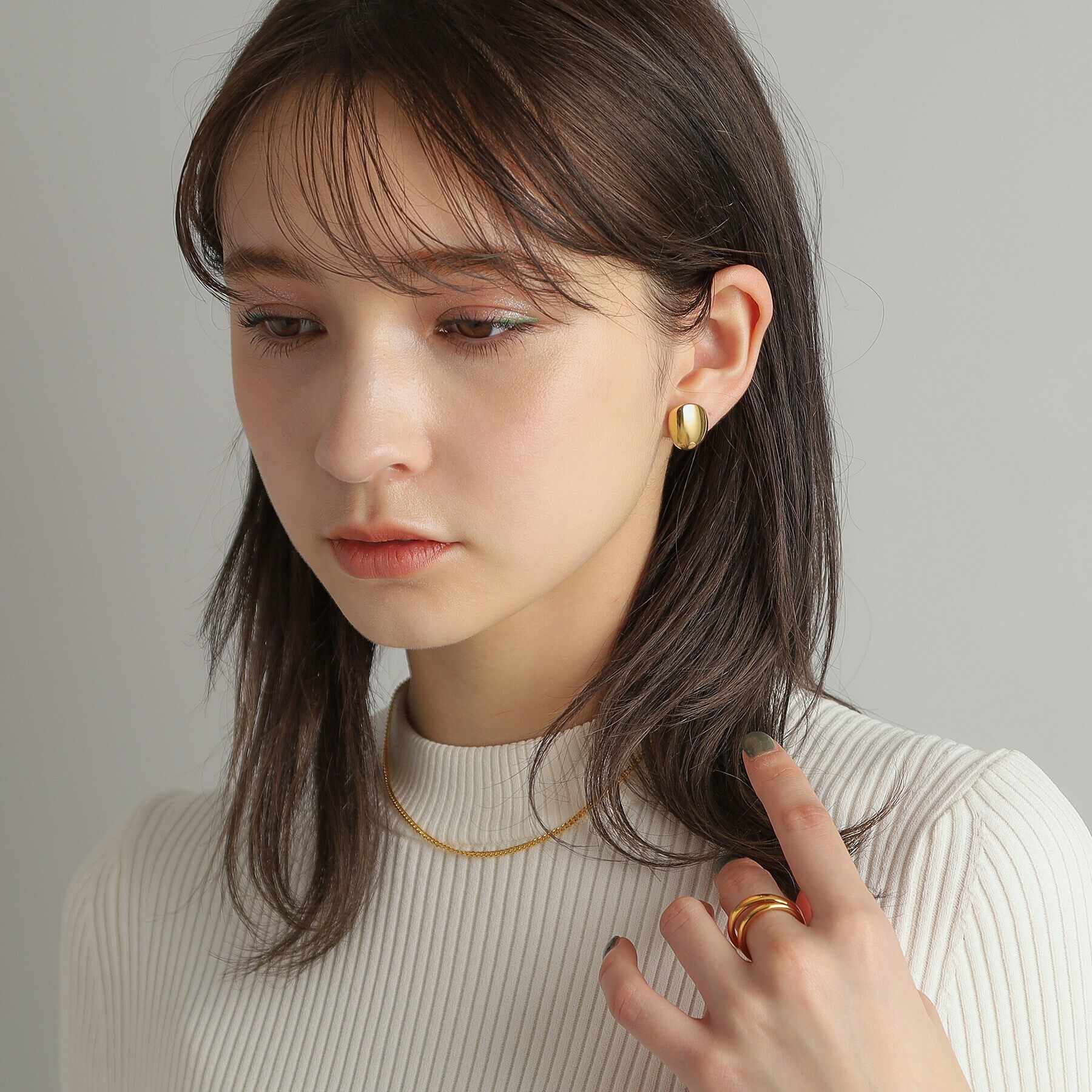 COCOSHNIK ONKITSCH「シルバー ホロウピアス Dシェイプ GP」|ピアス|