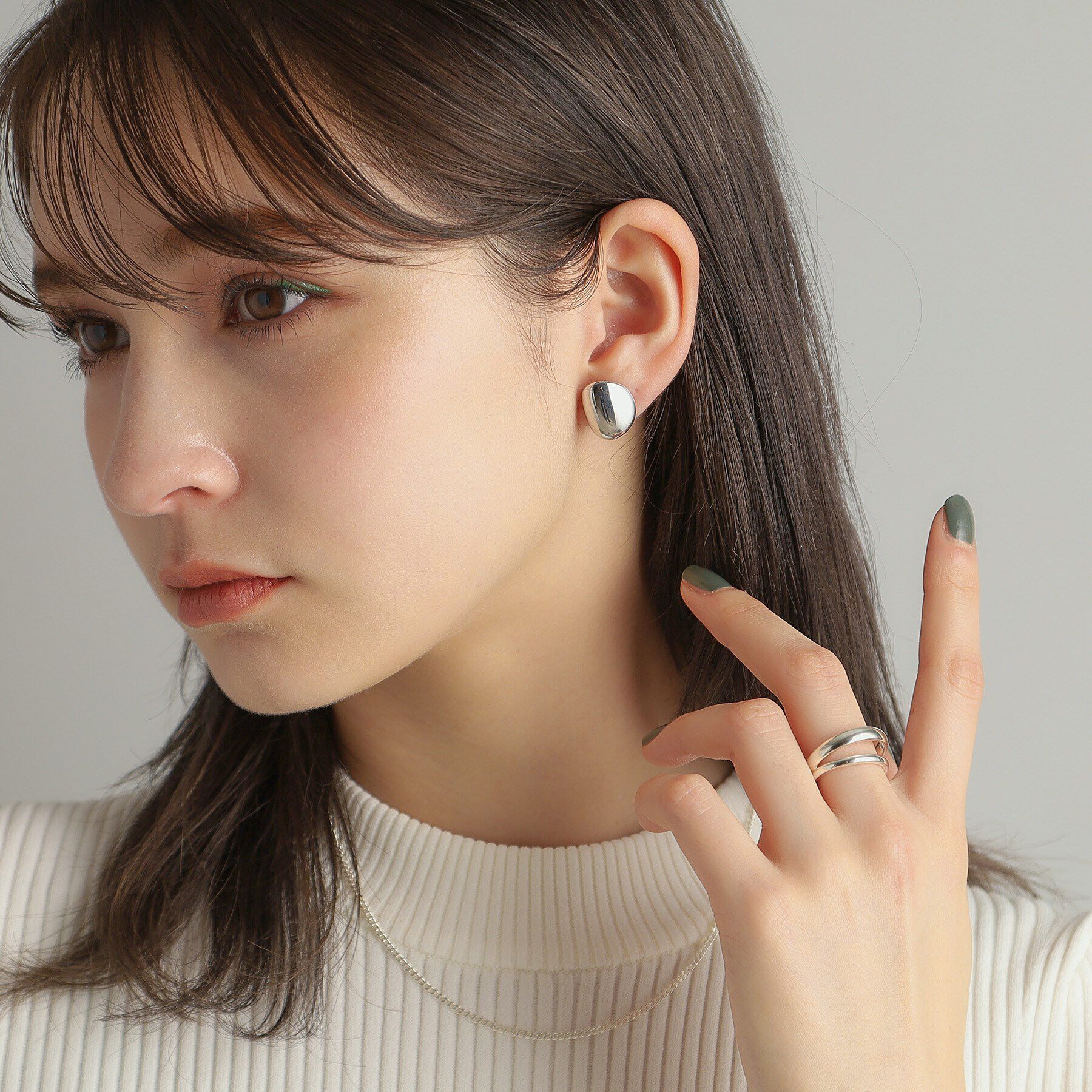 COCOSHNIK ONKITSCH「シルバー ホロウピアス Dシェイプ」|ピアス|