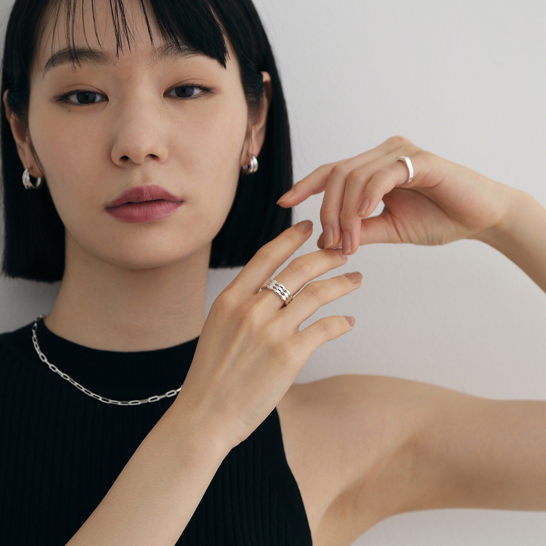 COCOSHNIK ONKITSCH「シルバー マーキスクッションバンドリング」|リング|