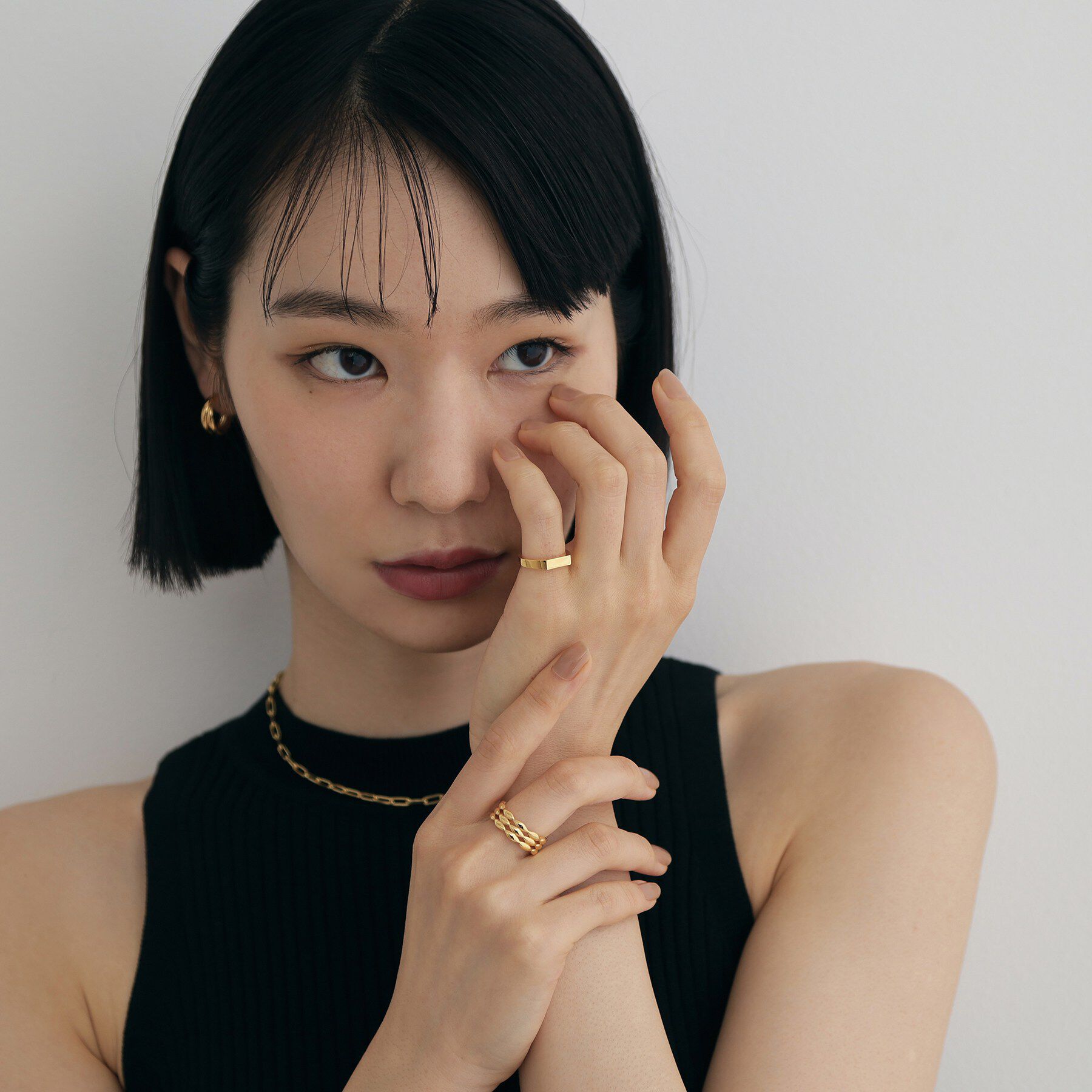 COCOSHNIK ONKITSCH「シルバー レクタングルシグネットピンキーリングGP」|リング|