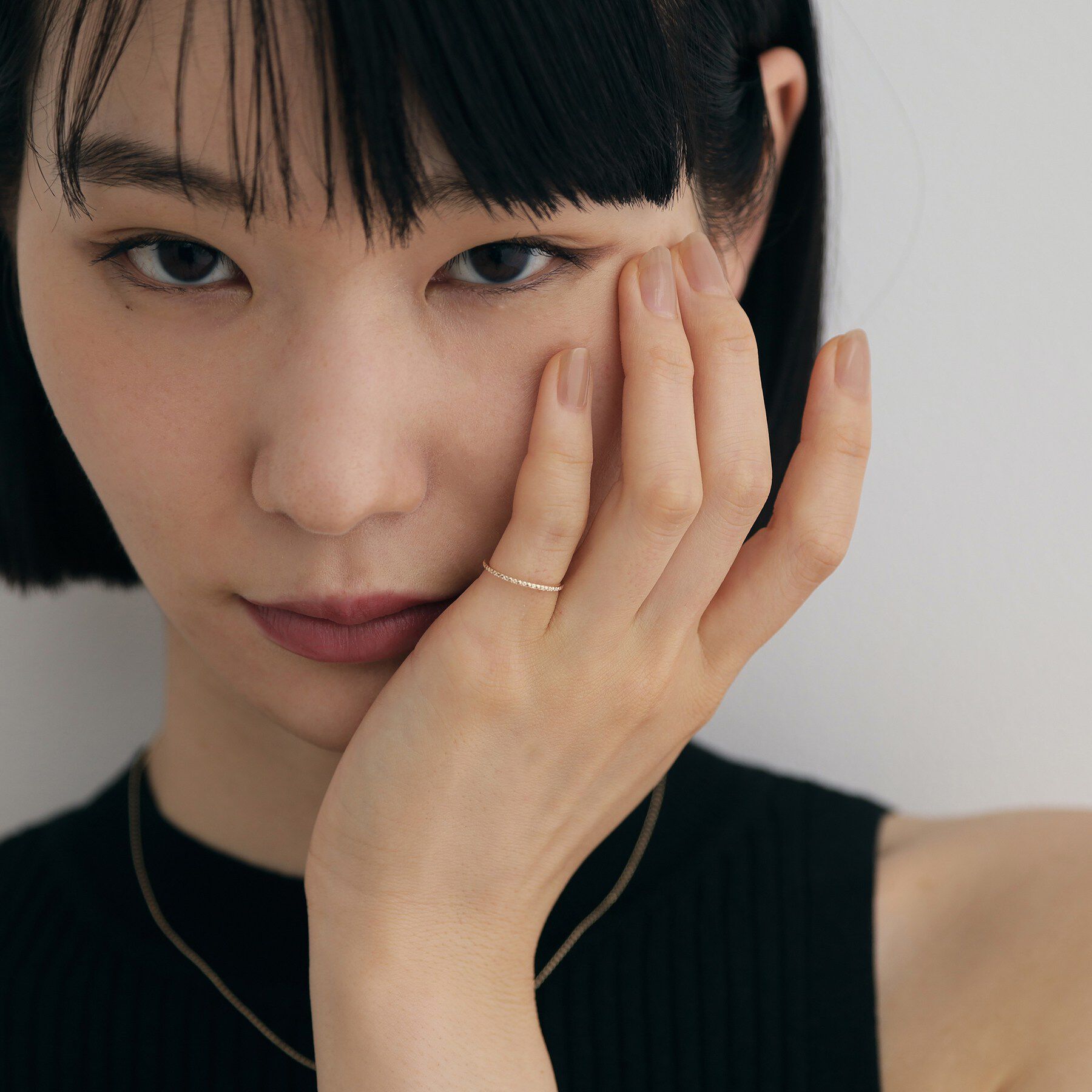 COCOSHNIK ONKITSCH「K10オルタネートスパークルピンキーリング」|リング|