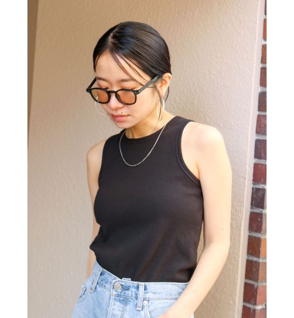 Ungrid「オーガビッツアメスリタンクトップ」|Tシャツ・カットソー|ブラック