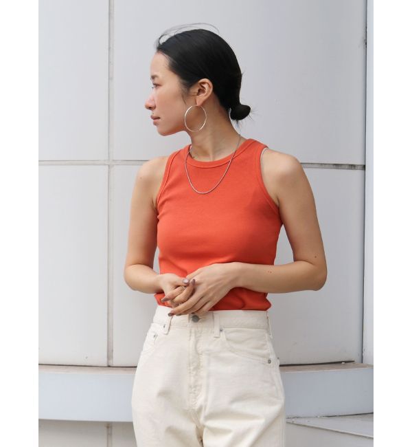Ungrid「オーガビッツアメスリタンクトップ」|Tシャツ・カットソー|オレンジ