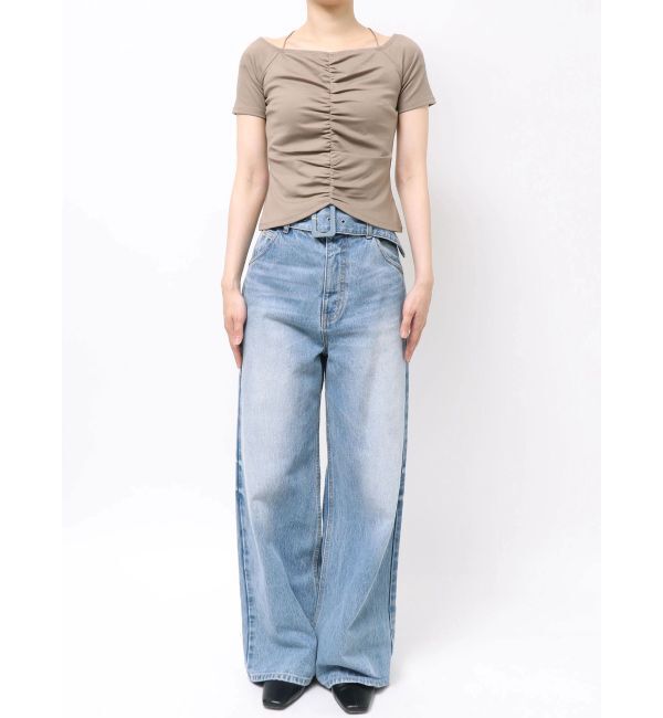 LAGUNAMOON「オフショルギャザーカットソー」|Tシャツ・カットソー|